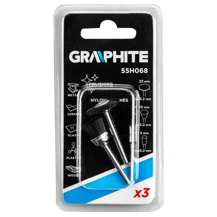 КОМПЛЕКТ НАЙЛОНОВИ ТЕЛЕНИ ЧЕТКИ 3 БРОЯ GRAPHITE 55H068