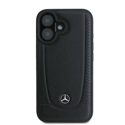 Кожен градски калъф за iPhone 16 Mercedes - черен
