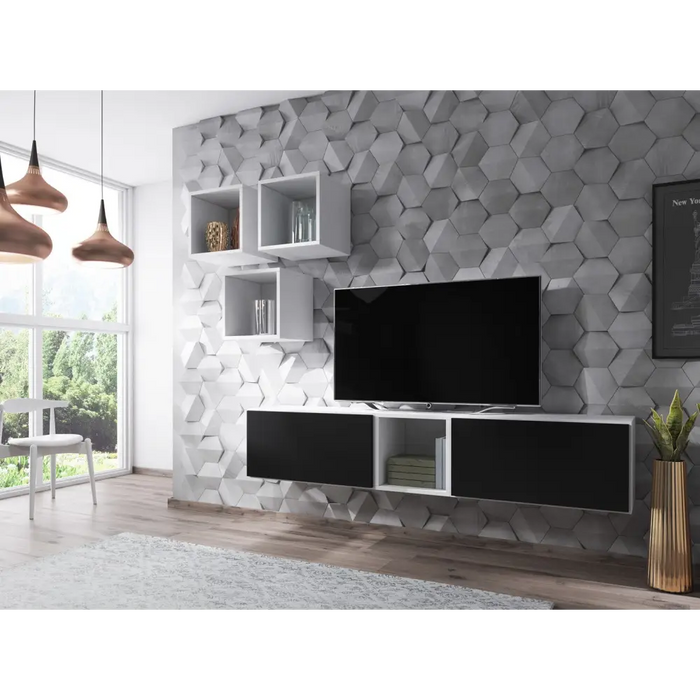 Холна гарнитура Cama ROCO 8 (2xRO3 + 4xRO6) бяло/бяло/черно