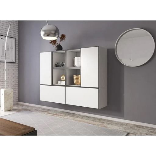 Холна гарнитура Cama ROCO 19 (4xRO3 + 4xRO6) бяло/черно/бяло