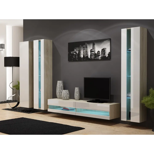 Стойка за телевизор Cama VIGO NEW 30/180/40 сонома/бял гланц