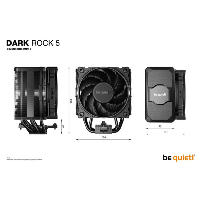 мълчи! DARK ROCK 5 Процесор Въздушен охладител 12 см Черен