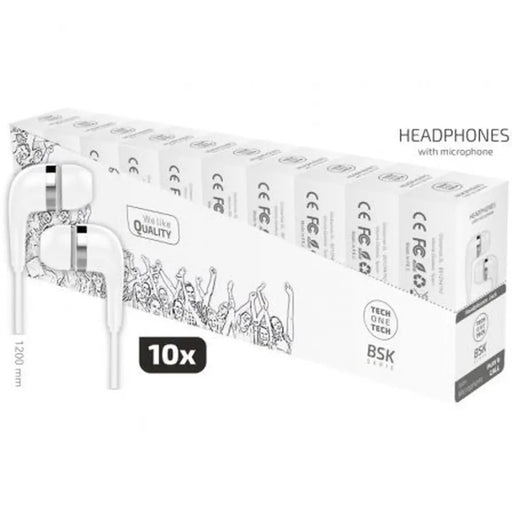 Слушалки с лента за глава Tech One Tech TEC2955 Бял