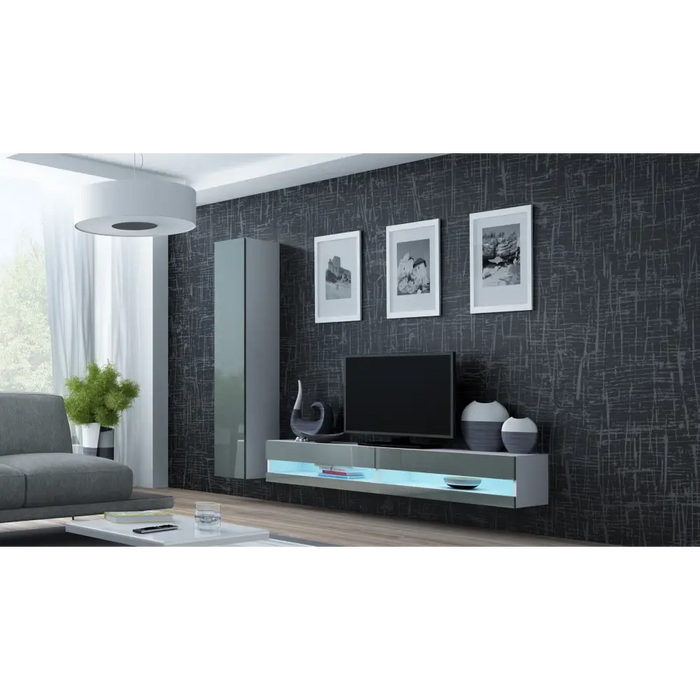 Поставка за телевизор Cama VIGO NEW 30/180/40 бяло/сив гланц