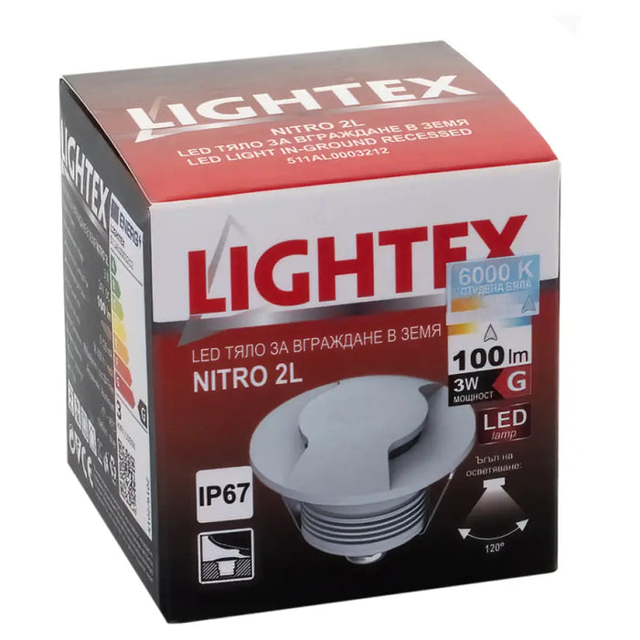 LED ТЯЛО ЗА ВГРАЖДАНЕ В ЗЕМЯ 24V 3W 6000K IP67 Ф60 СРЕБРО