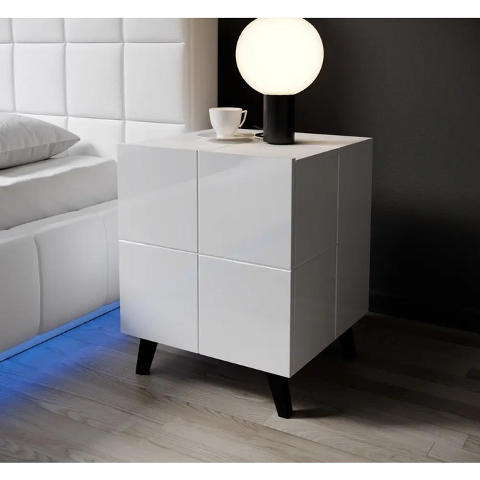 Нощно шкафче Cama REJA бял гланц/бял гланц