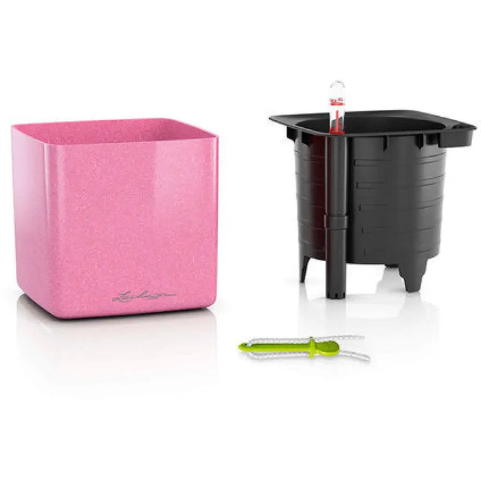 КАШПА 14X14CM С НАПОИТЕЛНА СИСТЕМА LECHUZA CUBE GLOSSY
