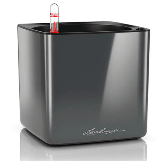 КАШПА 14X14CM С НАПОИТЕЛНА СИСТЕМА LECHUZA CUBE GLOSSY