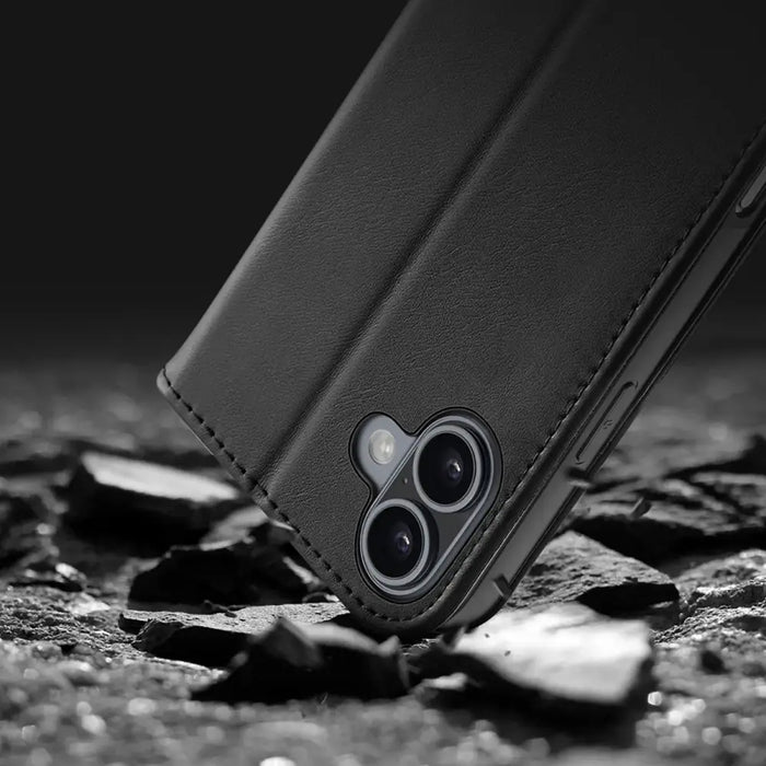 Калъф Dux Ducis Hivo iPhone 16 с флип и RFID защита - черен