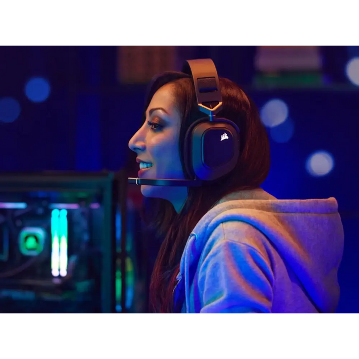 Блутут слушалки с микрофон Corsair HS80 RGB Черен