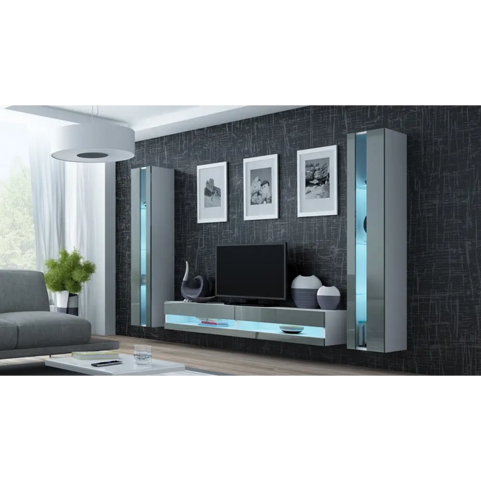 Поставка за телевизор Cama VIGO NEW 30/180/40 бяло/сив гланц