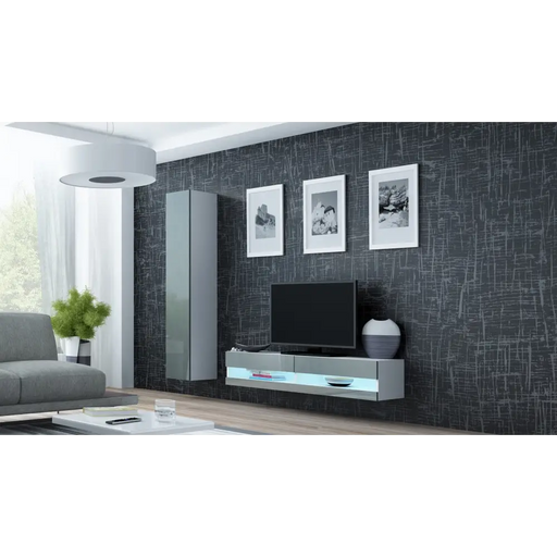 Поставка за телевизор Cama VIGO NEW 30/140/40 бяло/сив гланц