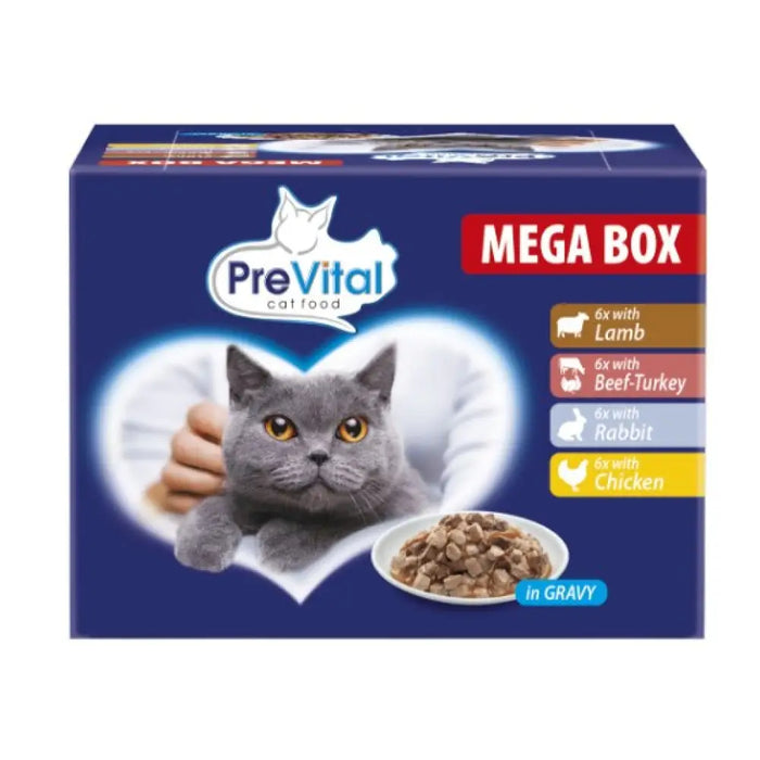 PREVITAL Котешка храна Megabox с агнешко телешко заешко