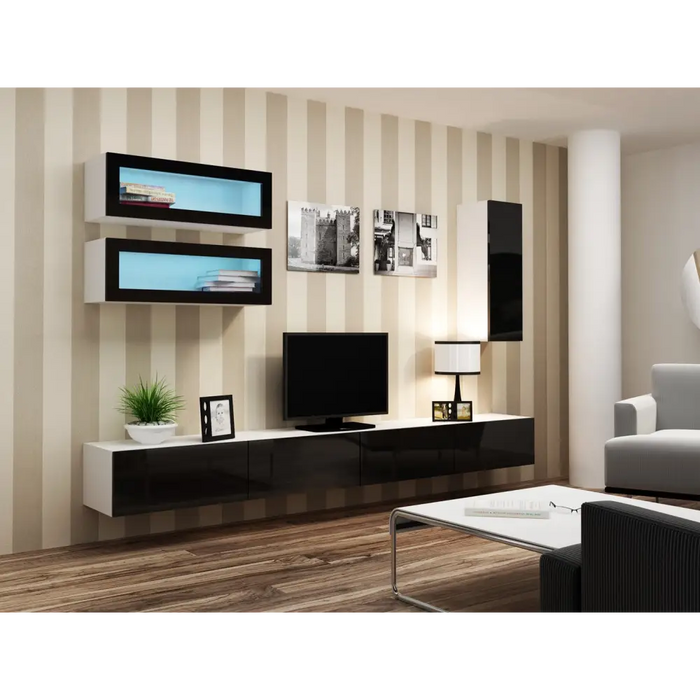 Стойка за телевизор Cama VIGO 140 30/140/40 бяло/черно гланц