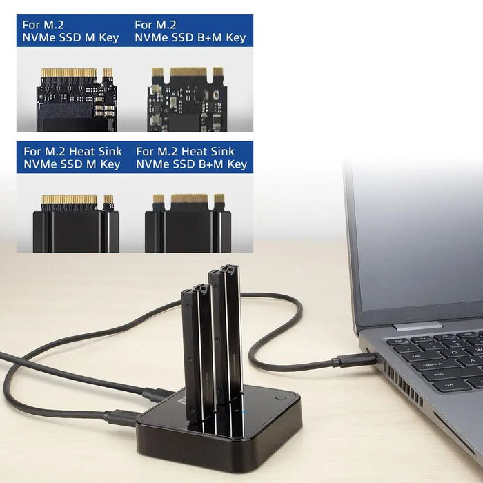 Двойна SSD докинг станция ACT M.2 NVMe/PCIe за клониране