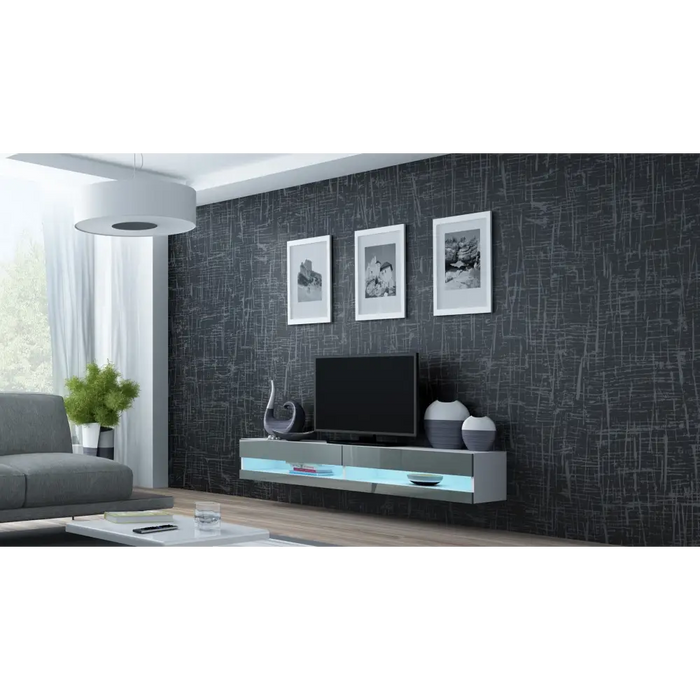 Поставка за телевизор Cama VIGO NEW 30/180/40 бяло/сив гланц