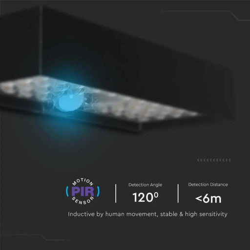 LED СОЛАРНО ФАСАДНО ТЯЛО СЪС СЕНЗОР 6W 4000K IP65 ЧЕРНО