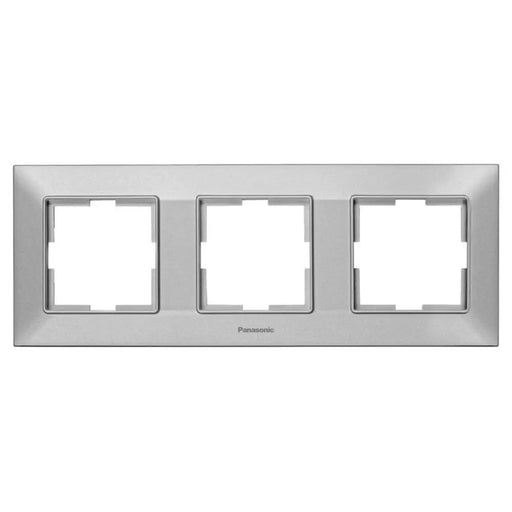 РАМКА ТРОЙНА ХОРИЗОНТАЛНА СВЕТЛОСИВА PANASONIC Arkedia Slim