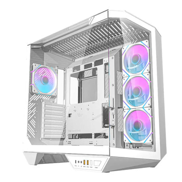 Кутия за компютър Darkflash DY470 (бяла) + 4 вентилатора
