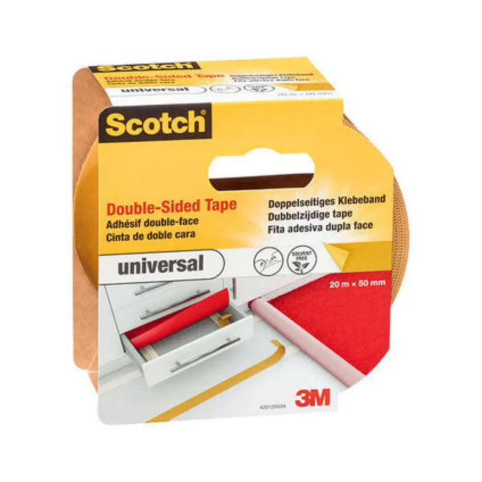 ДВОЙНОЛЕПЯЩА ЛЕНТА ЗА МОКЕТИ И УНИВЕРСАЛНА 50ММ Х 20М SCOTCH