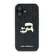 Калъф за iPhone 16 Plus с монограм Karl & Choupette - черен