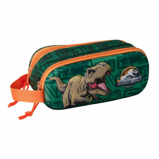 Двоен Моливник Jurassic World Тъмнозелено 21 x 8 x 6 cm 3D