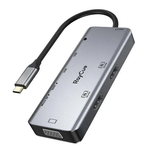 9в1 хъб RayCue USB - C към 2x USB - A 3.0 5Gbps + 2x