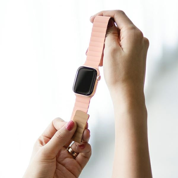 Araree Silicone Link каишка за smartwatch размер M, розово-зелена/розова-хаки