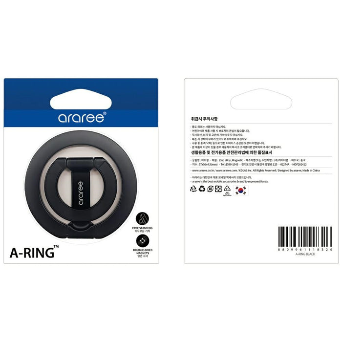 Ring stand Araree A-Ring MagSafe GripTok, черен