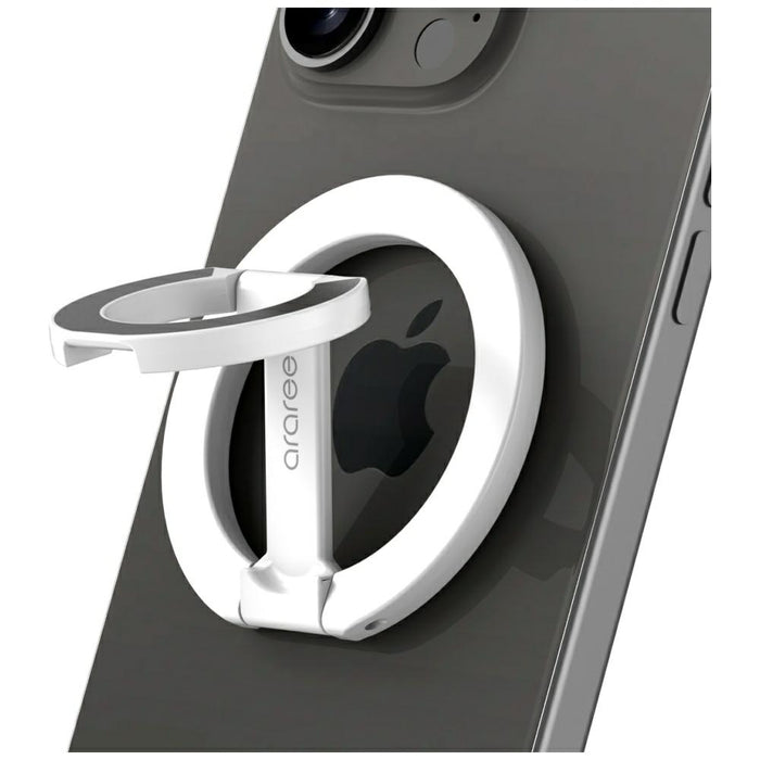 Пръстен-държач Araree A-Ring MagSafe GripTok за мобилни устройства, бял
