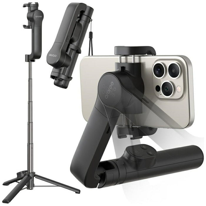 Selfie stick Araree Pod Gimbal 1XTripod, черен