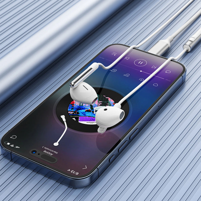 Acefast L3 кабелни USB-C слушалки с микрофон - бели