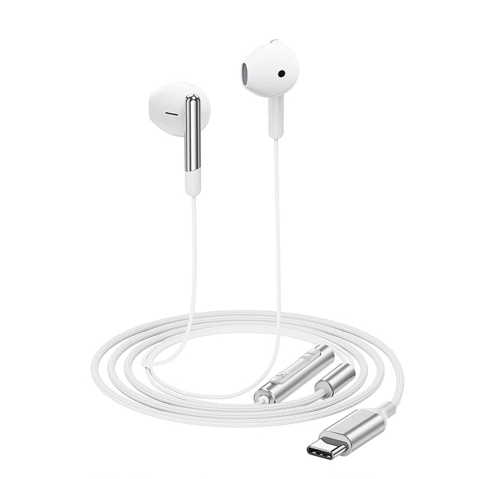 Acefast L3 кабелни USB-C слушалки с микрофон - бели