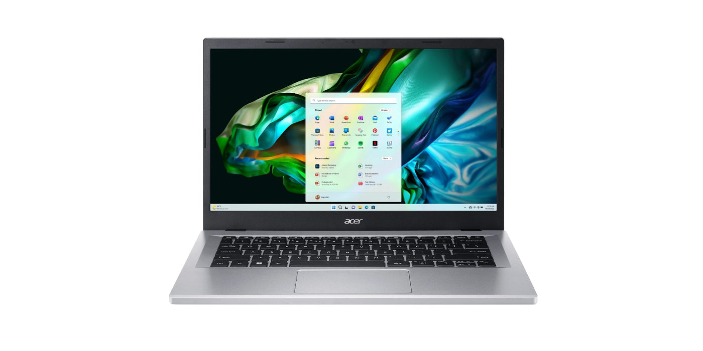Acer Aspire 3 A314-36P-3772 Intel Core i3 N-series i3-N305 Лаптоп 35,6 cm (14") Full HD 8 GB LPDDR5-SDRAM 256 GB SSD Wi-Fi 6 (802.11ax) Windows 11 Home Silver Ново преопаковане/преопаковане
