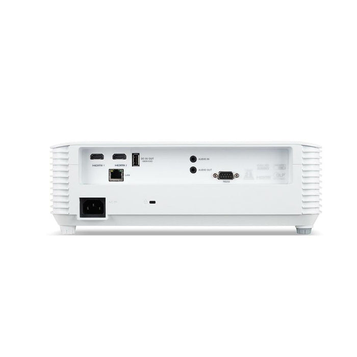 Проектор Acer P5550, DLP, Full HD (1920x1080), 18 000:1, 4500 ANSI лумена, 1.3X коефициент на увеличение, 2* HDMI, RS232, DC изход (5V/1.5A, USB тип A), аудио вход/изход, RJ45, 1 x високоговорител 10W, чанта, 2,75 кг, 3Y, бяло