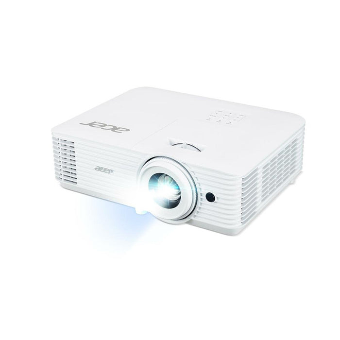 Проектор Acer P5550, DLP, Full HD (1920x1080), 18 000:1, 4500 ANSI лумена, 1.3X коефициент на увеличение, 2* HDMI, RS232, DC изход (5V/1.5A, USB тип A), аудио вход/изход, RJ45, 1 x високоговорител 10W, чанта, 2,75 кг, 3Y, бяло