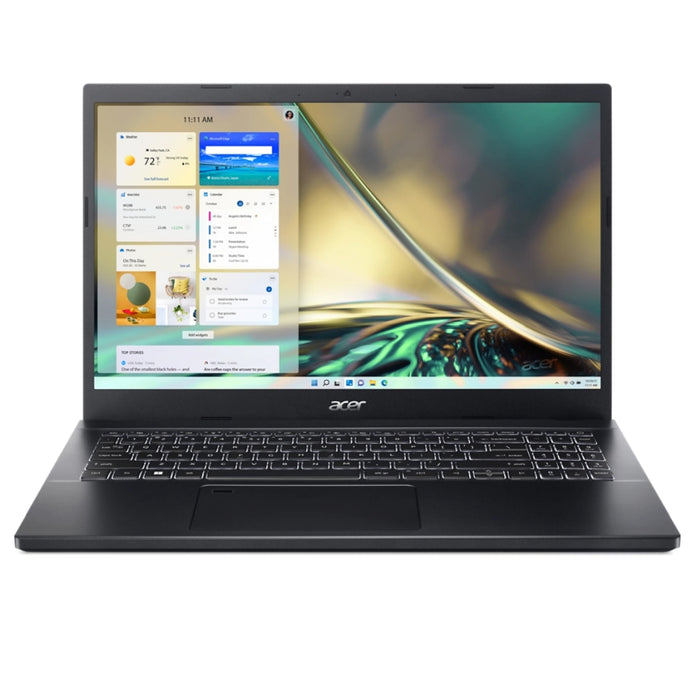 Acer Aspire 7 Performance, A715-76G-531Q, i5-12450H (до 4.4GHz, 12MB), 15.6" FHD IPS, 8GB DDR4 3200 (1 слот), 512GB NVMe SSD, RTX 3050 4GB GDDR6, Wi-Fi AX+BT5.2, FP, HD Cam + Микрофон, KB Backlight, Без OS, Черен