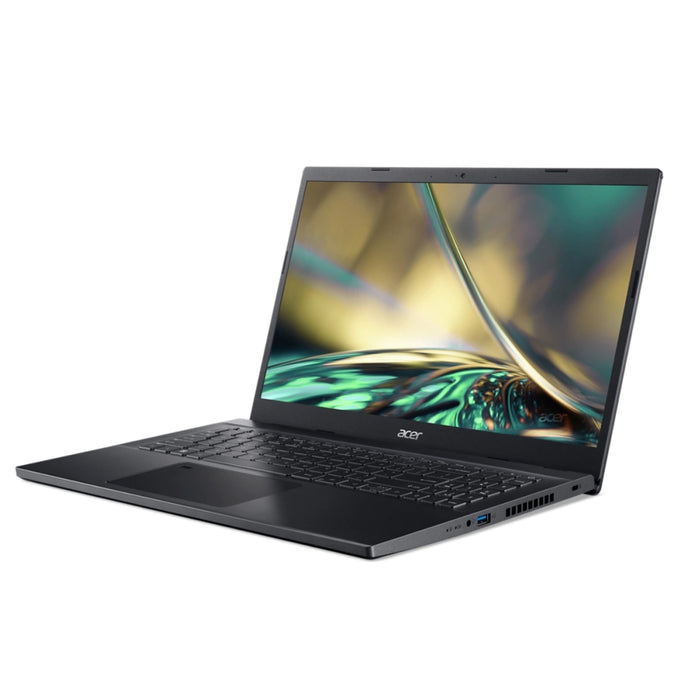 Acer Aspire 7 Performance, A715-76G-531Q, i5-12450H (до 4.4GHz, 12MB), 15.6" FHD IPS, 8GB DDR4 3200 (1 слот), 512GB NVMe SSD, RTX 3050 4GB GDDR6, Wi-Fi AX+BT5.2, FP, HD Cam + Микрофон, KB Backlight, Без OS, Черен
