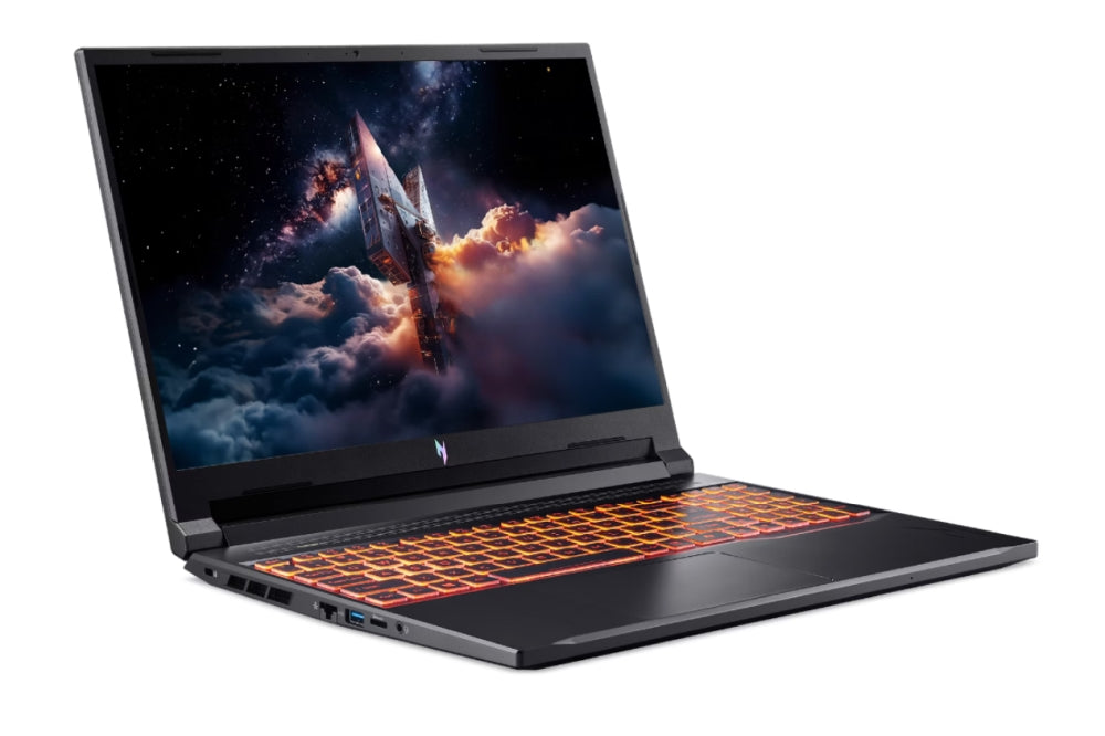 Acer Nitro V16 AI, ANV16-42-R8RP, AMD Ryzen 7 260 (8C/16T, до 5,10 GHz, 24MB), 16" WQXGA (1920x1200)IPS 180Hz, 1*16GB DDR5 (1 свободен слот), 1024GB PCIe NVMe SSD, GeForce RTX 5060 8GB GDDR7 630 AI TOPS, WiFi 802.11e, MicroSD, BT 5.3, No Os, Черен