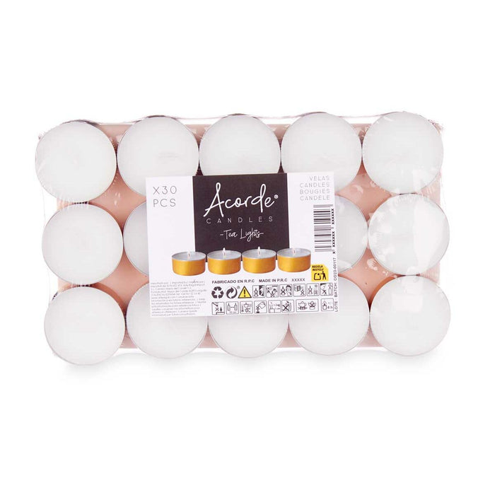 Комплект Свещи Acorde 62368-GOLD Tea Lights Бял Златен (24 броя)
