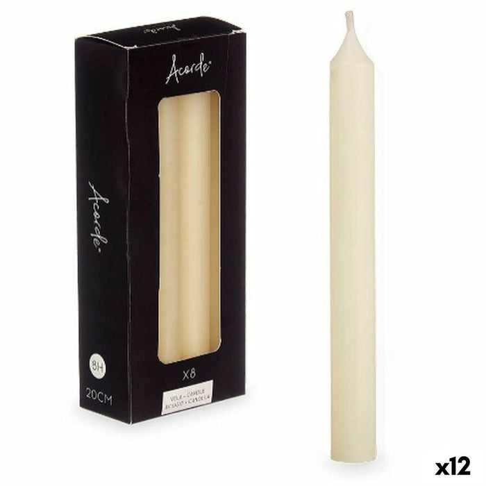 Комплект Свещи Acorde 126-B-AR 126-B-AR Сметана 2 x 2 x 20 cm 8,5 x 21 x 4,5 cm (12 броя)