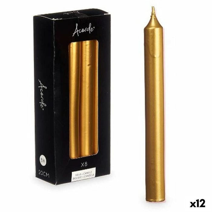 Комплект Свещи Acorde 126-D-AR 126-D-AR Златен 2 x 2 x 20 cm 8,5 x 21 x 4,5 cm (12 броя)