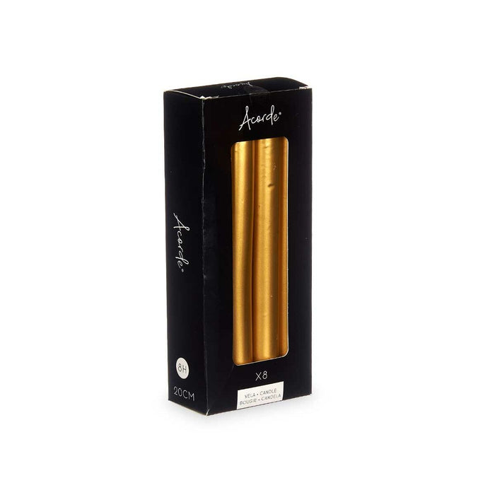 Комплект Свещи Acorde 126-D-AR 126-D-AR Златен 2 x 2 x 20 cm 8,5 x 21 x 4,5 cm (12 броя)
