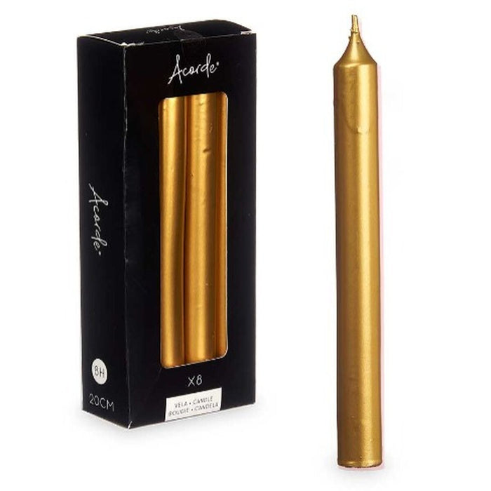 Комплект Свещи Acorde 126-D-AR 126-D-AR Златен 2 x 2 x 20 cm 8,5 x 21 x 4,5 cm (12 броя)