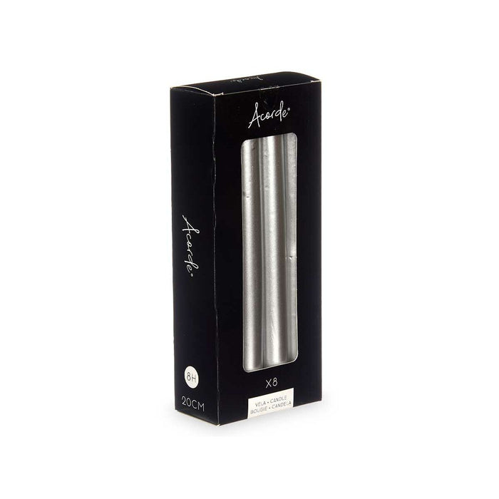 Комплект Свещи Acorde 126-E-AR 126-E-AR Сребрист 2 x 2 x 20 cm 8,5 x 20,5 x 4,5 cm 9 x 21 x 4,5 cm (12 броя)