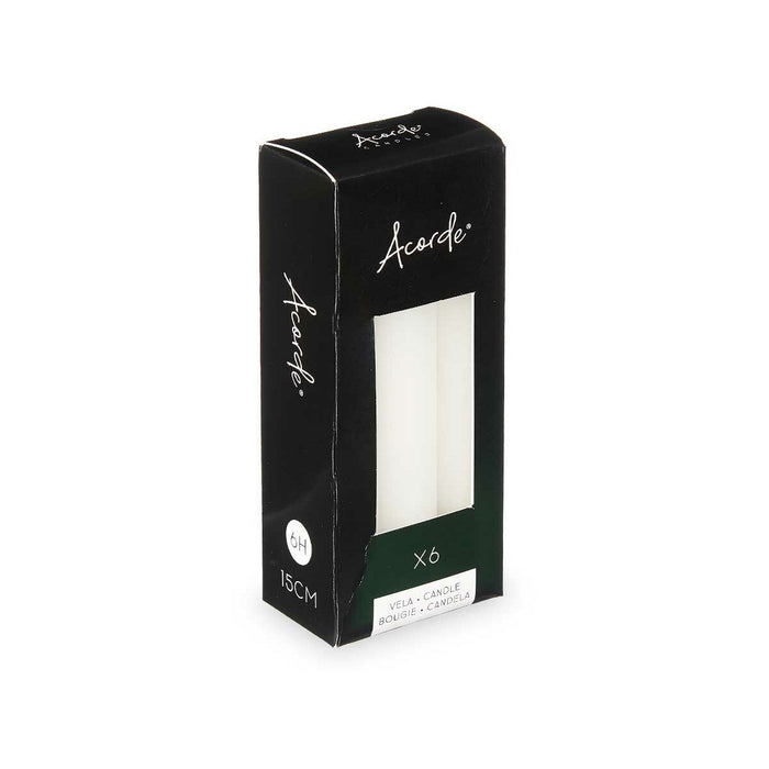 Комплект Свещи Acorde 123-A-AR 123-A-AR Бял 2 x 2 x 15 cm 6 x 15 x 4 cm (12 броя)