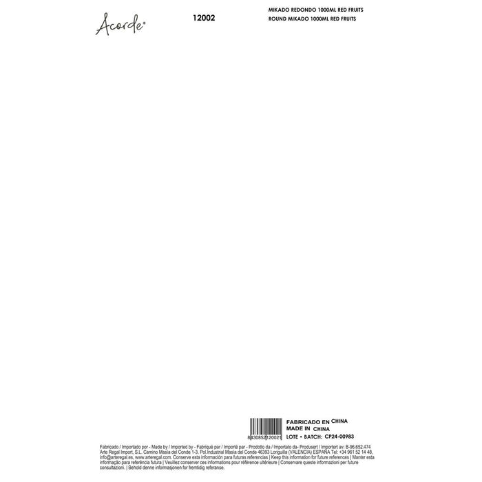 Ароматизирани Пръчици Acorde RED FRUITS 1 L (4 броя)