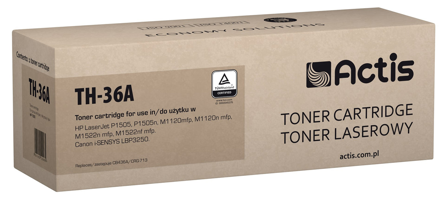 Тонер Actis TH-36A (заместител за HP 36A CB436A, Canon CRG-713; стандартен; 2000 страници; черен)