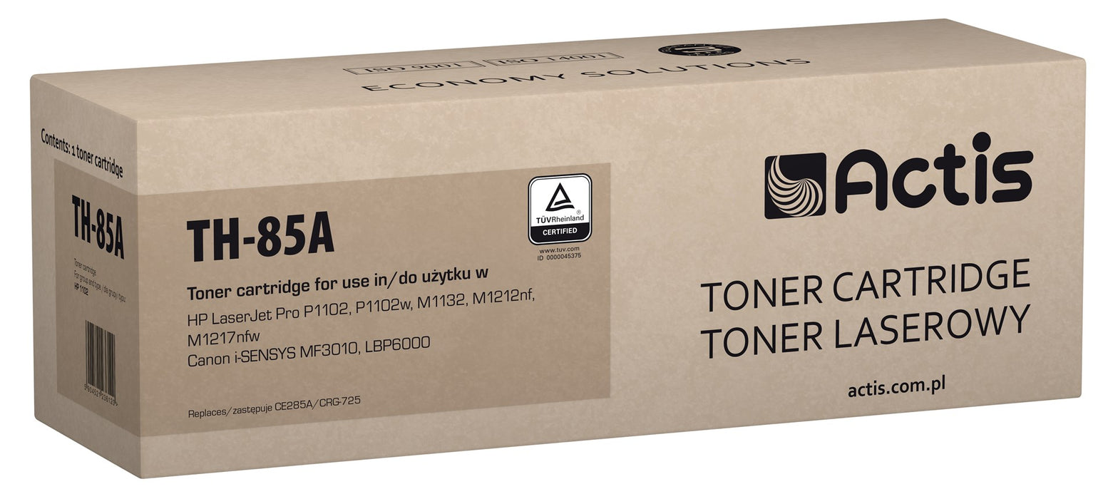 Тонер Actis TH-85A (заместител за HP 85A CE285A, Canon CRG-725; стандартен; 1600 страници; черен)
