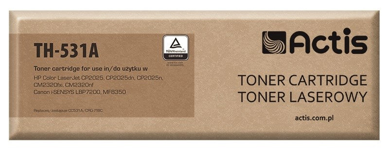 Тонер Actis TH-531A (заместител за HP 304A CC531A, Canon CRG-718C; стандартен; 3000 страници; циан)